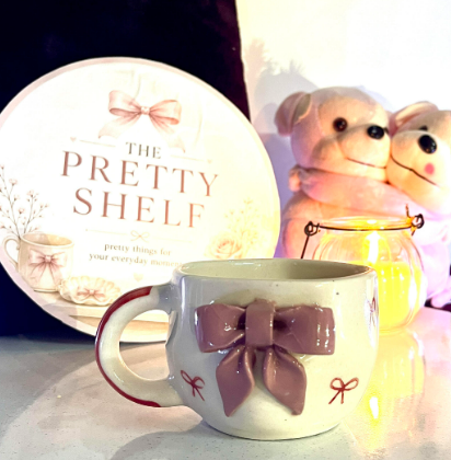 Pretty Floral Bow Cup